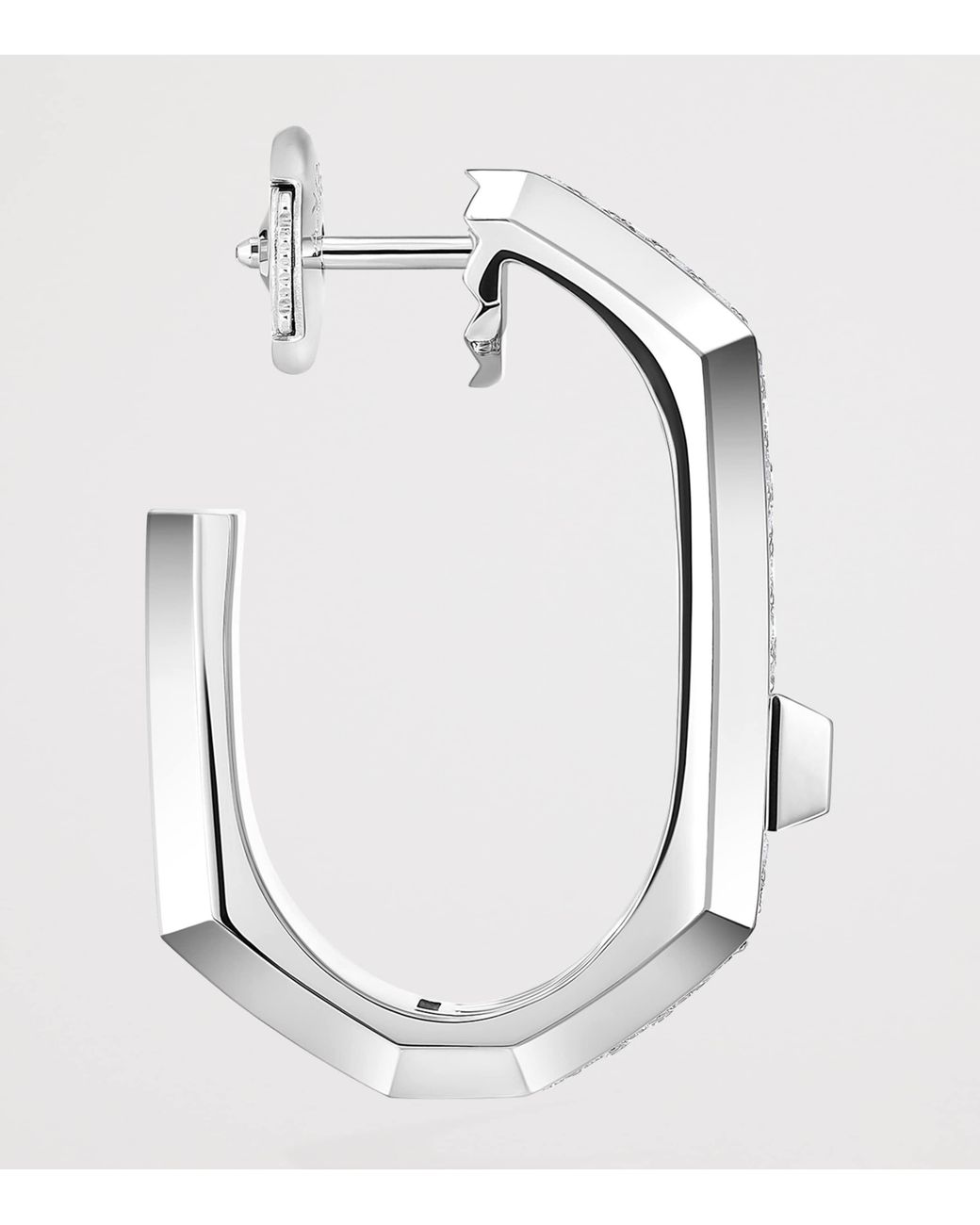 Messika White Moderniste Medium And Diamond Single Hoop Earring