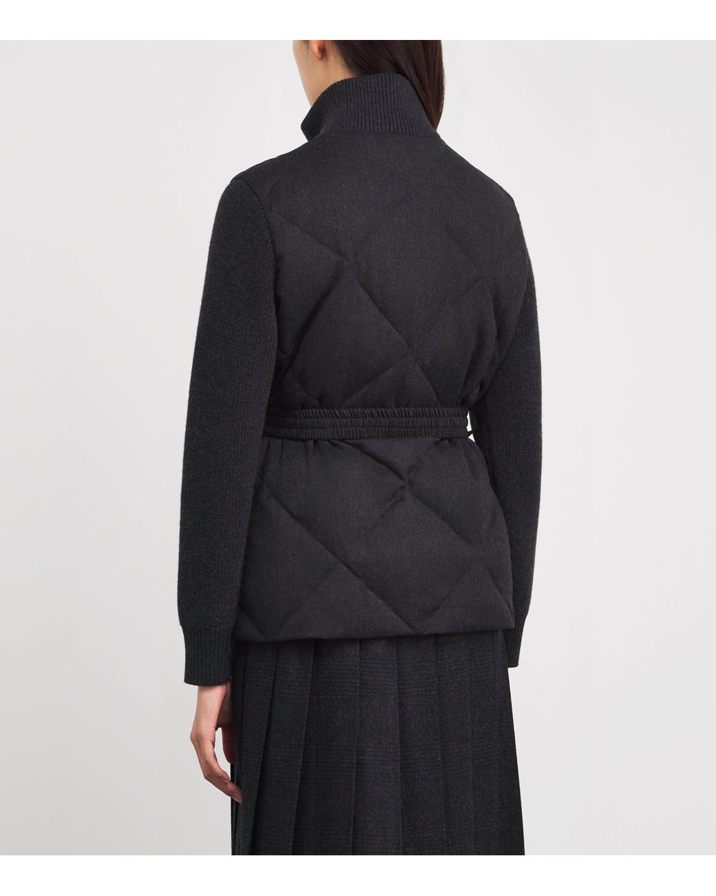 Eleventy Black Belted Quilted Jacket