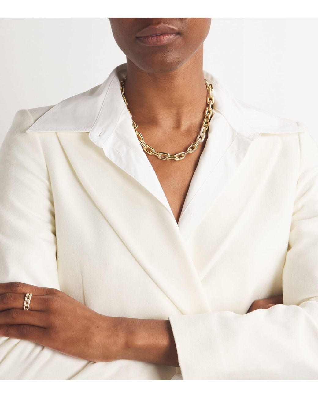 SHAY Metallic And Diamond Double Cable-Link Necklace
