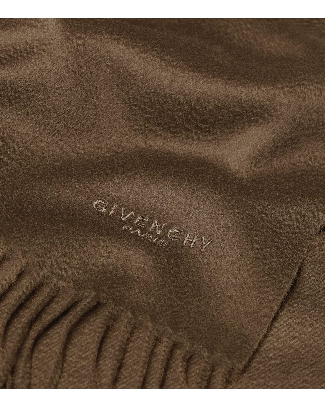 Givenchy Brown Cashmere Logo Scarf for men