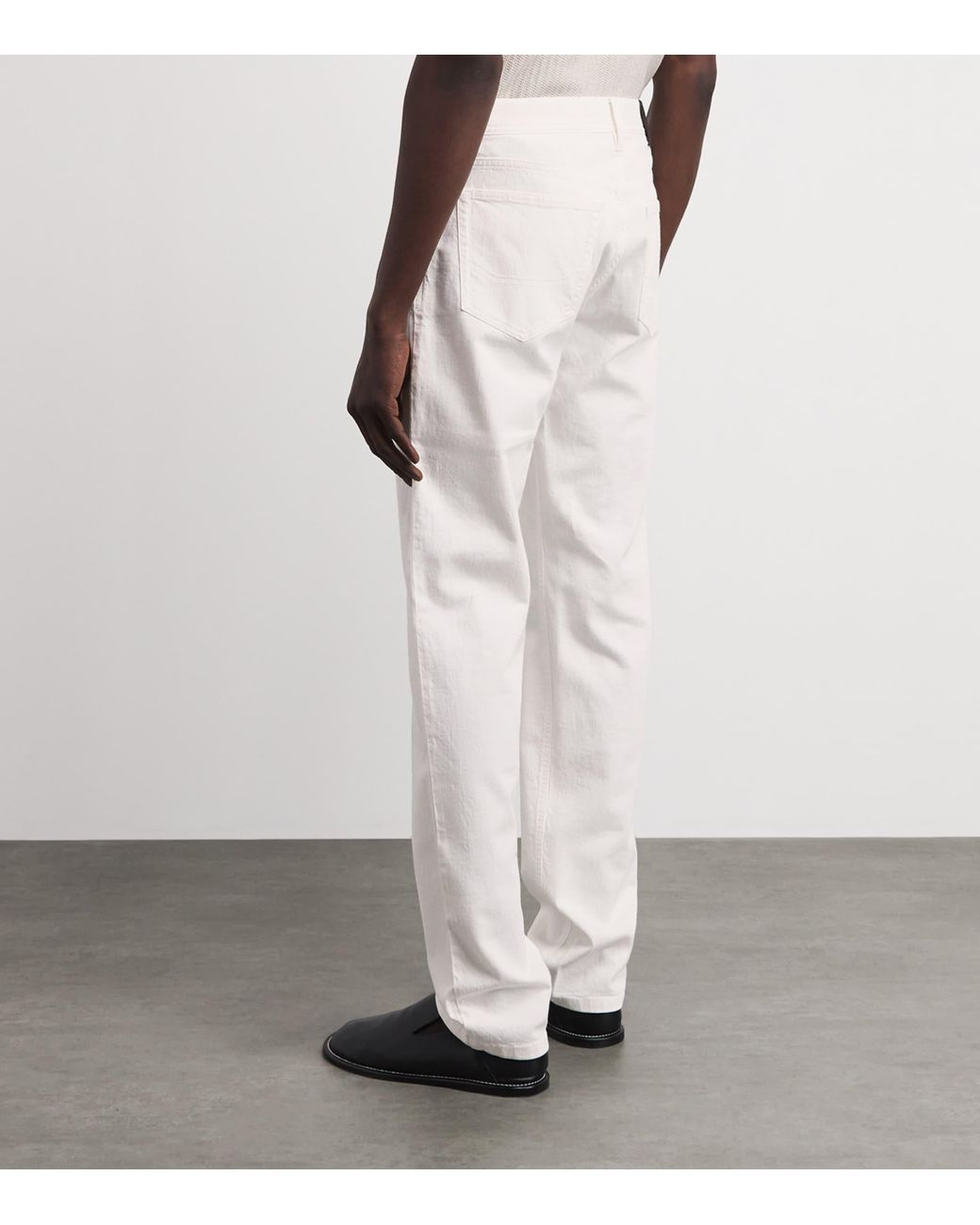 Brioni White Stretch-Denim Straight Jeans for men