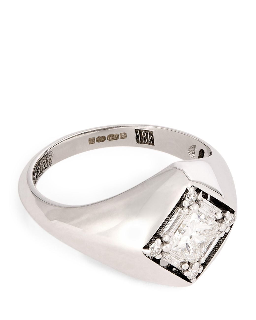 Suzanne Kalan Metallic And Diamond Princess Signet Ring