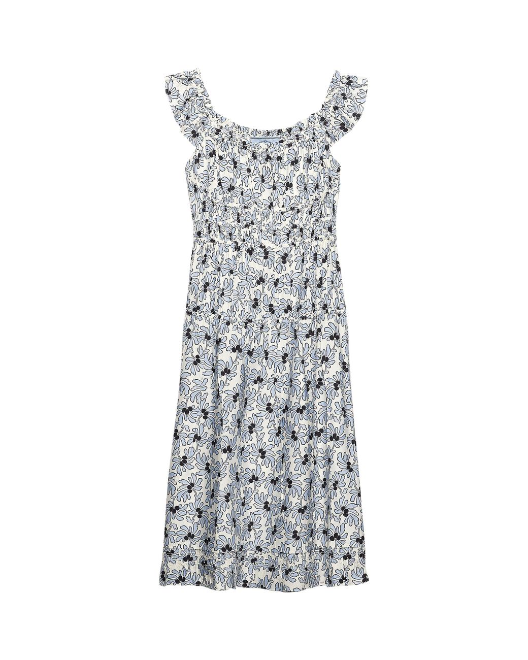 Prada Multicolor Floral Print Pongé Dress