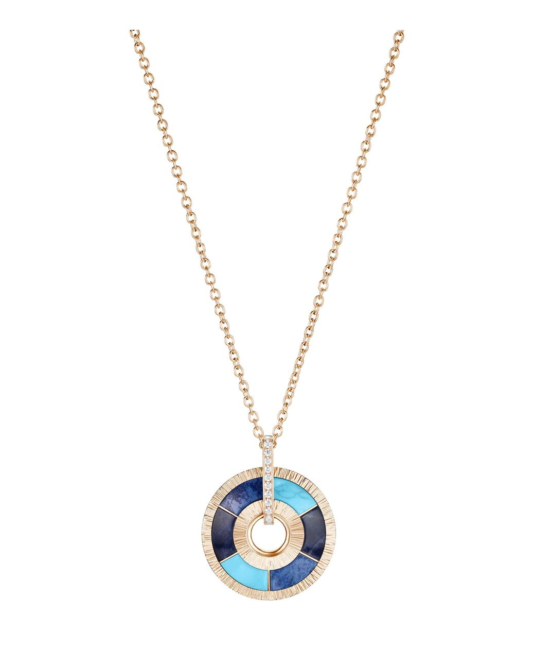 Piaget Metallic Rose, Diamond, Sodalite And Dumortierite Possession Pendant Necklace