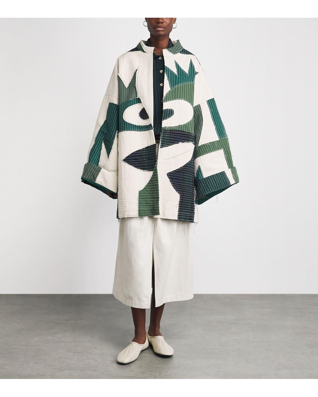 The Cloth Green Patchwork Moko Jumbie Jacket