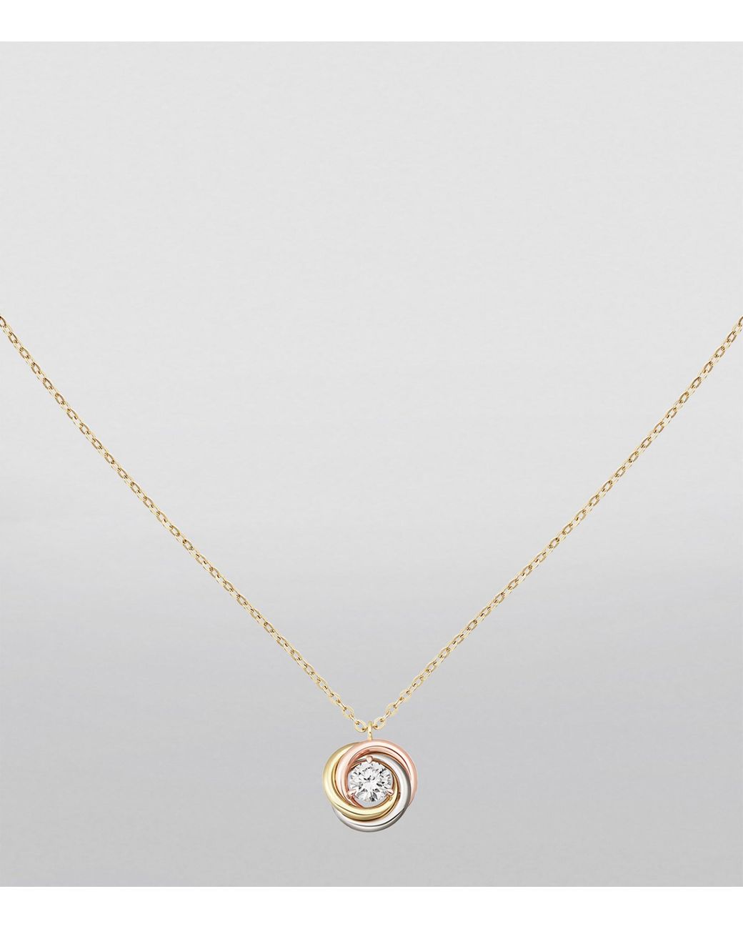 Cartier Metallic Mixed And Diamond Trinity Necklace