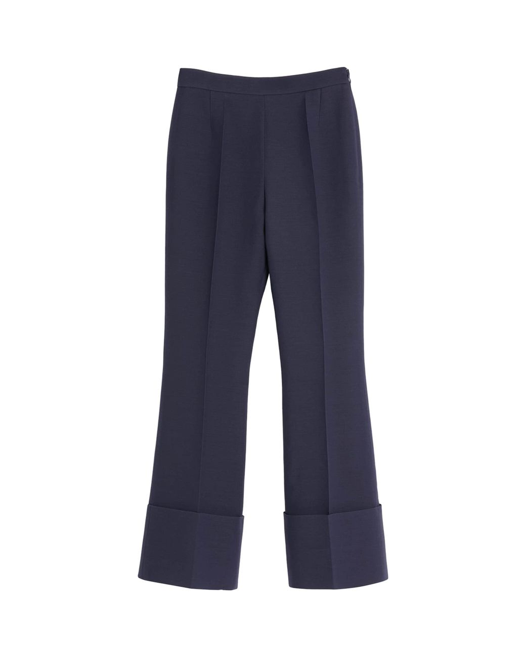 Valentino Blue Wool-Silk Flared Trousers