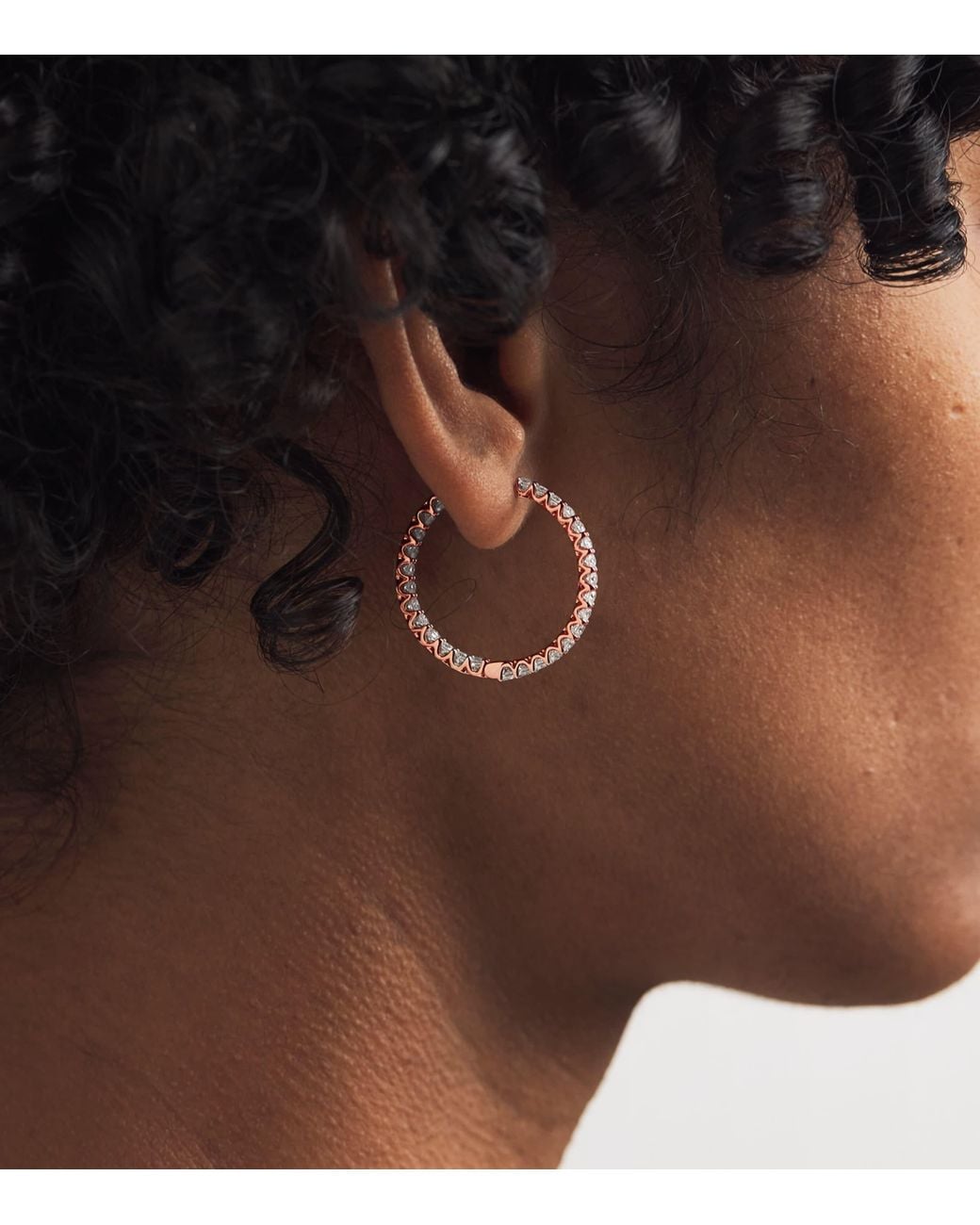 Harrods Metallic And Diamond Hoop Earrings