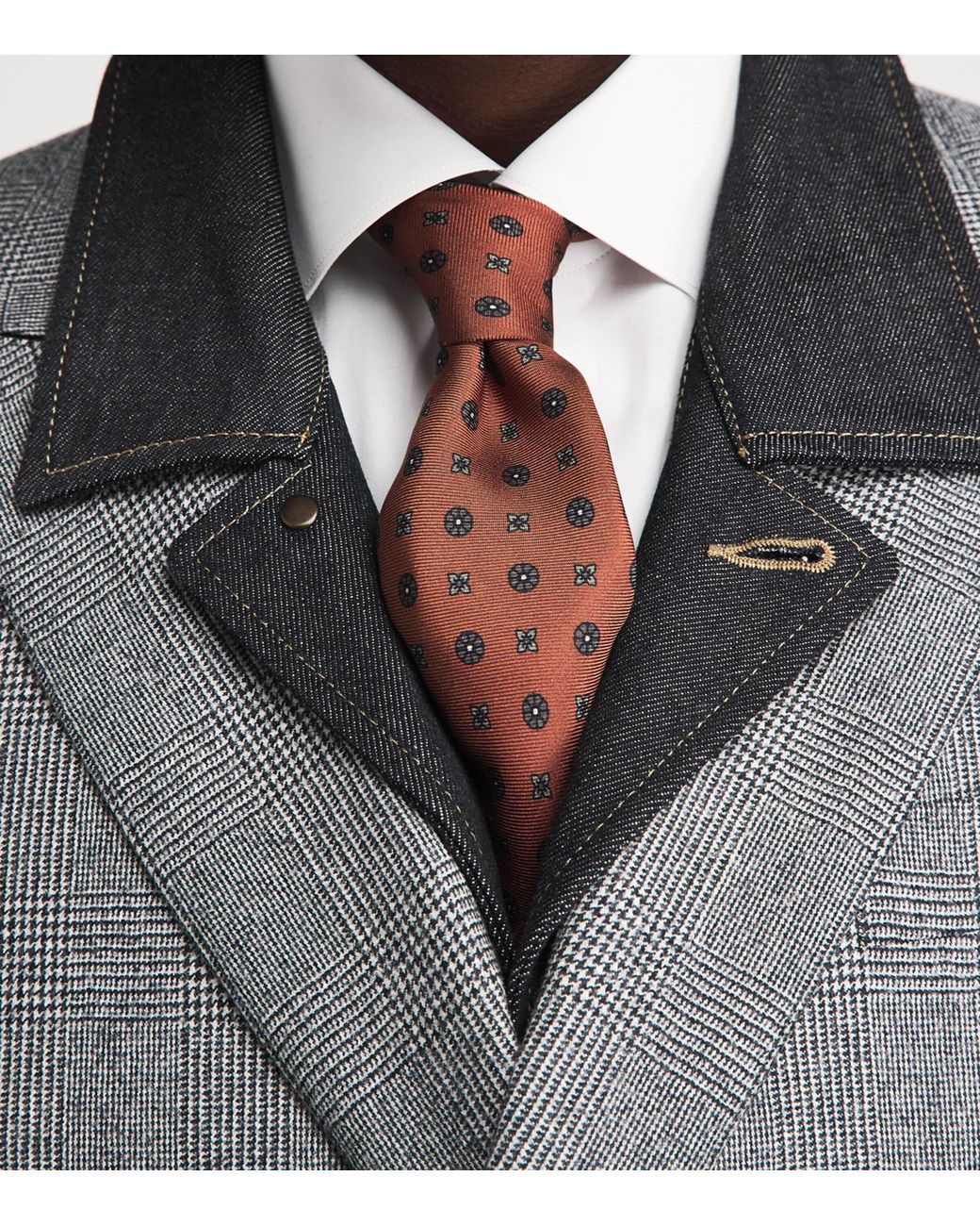 Corneliani White Silk Patterned Tie for men