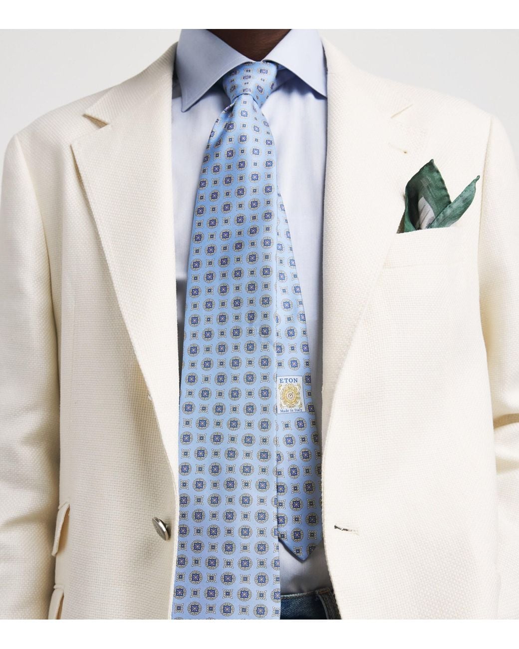 Eton of Sweden Blue Silk Medallion Tie for men