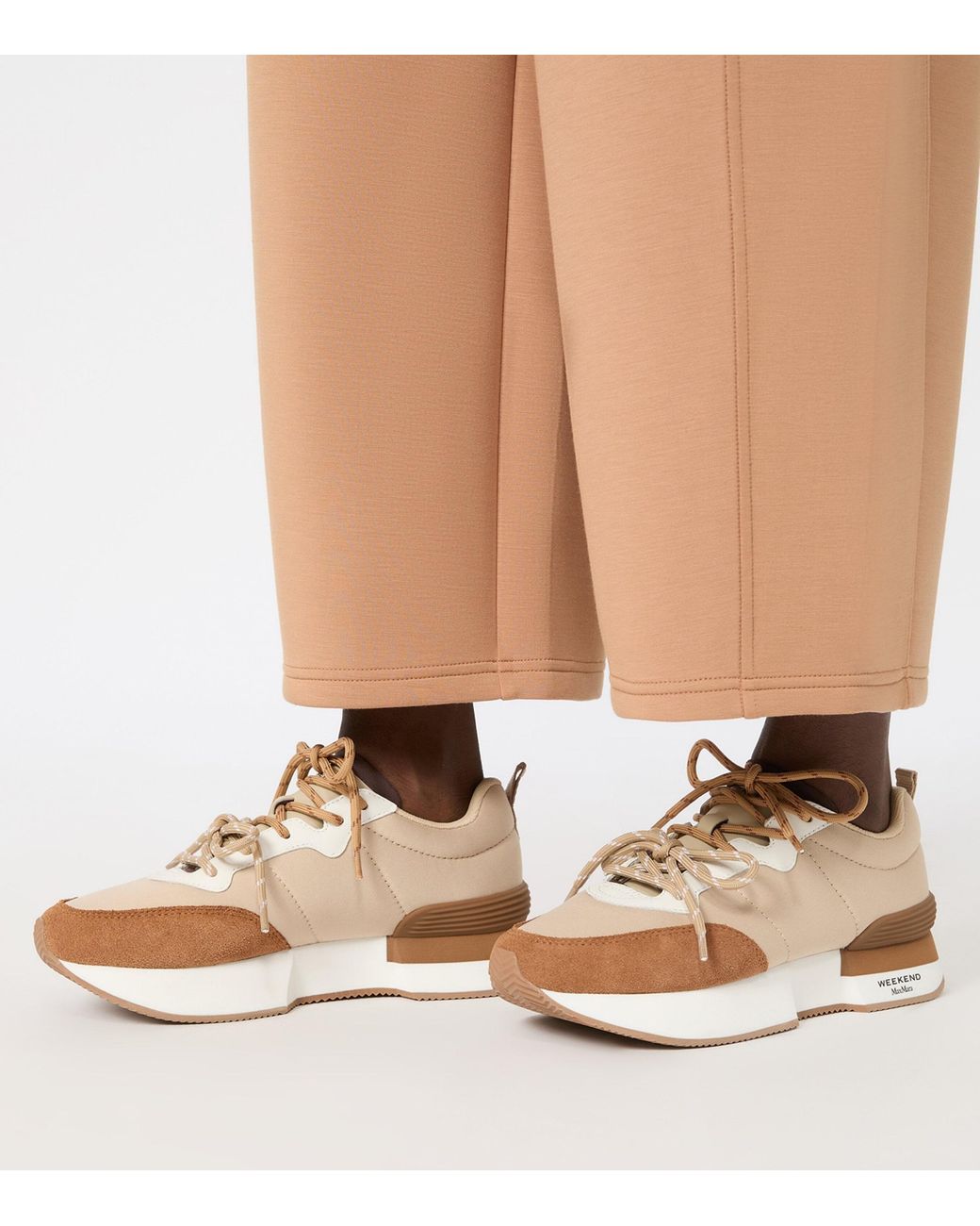 Weekend by Maxmara Brown Double Lace Sneakers