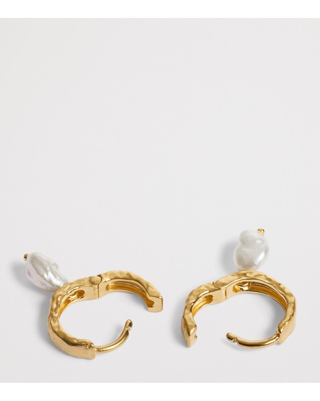 Monica Vinader Metallic Vermeil And Pearl Capri Huggie Earrings
