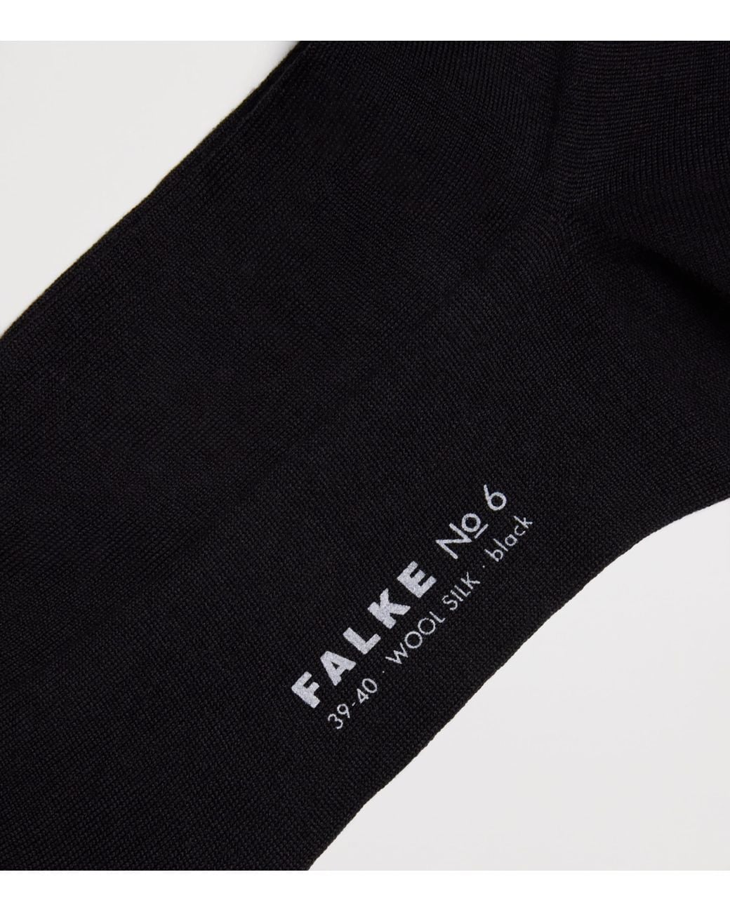 Falke Black Wool-Silk-Blend No.6 Socks for men