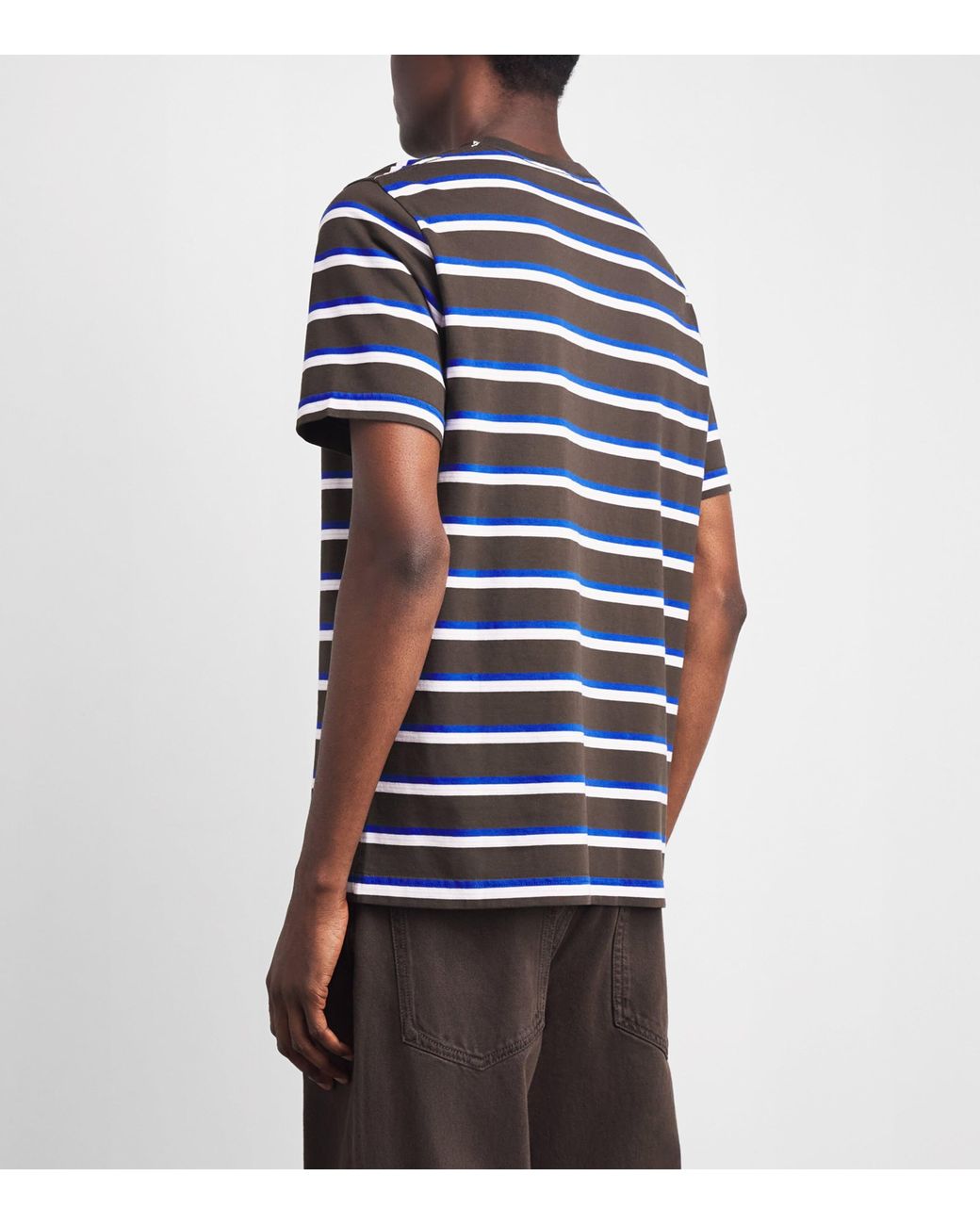 Canada Goose Blue Organic Cotton Stripe Vantage T-Shirt for men