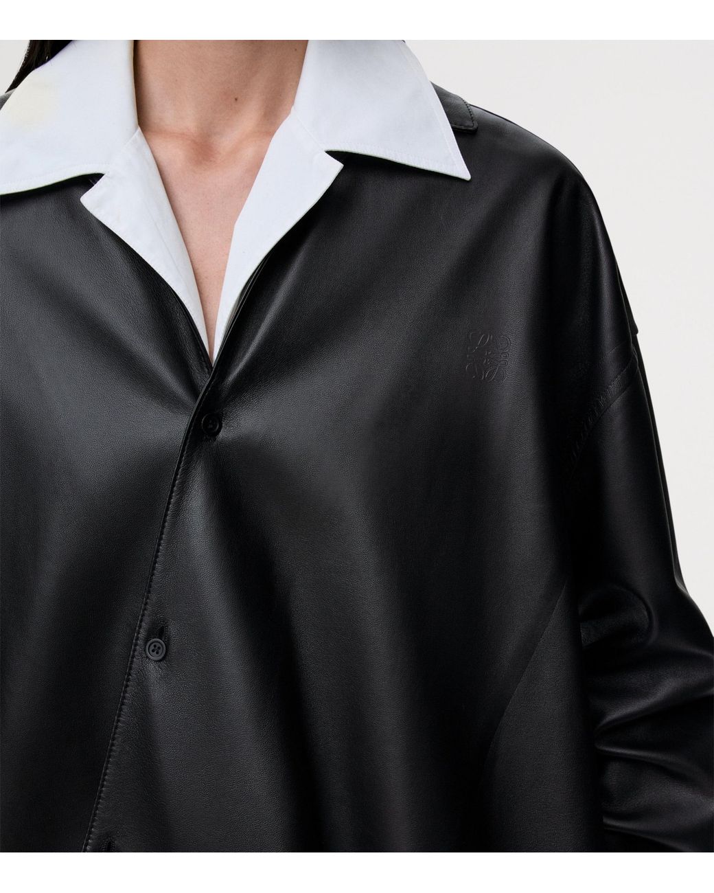Loewe Black Nappa Lambskin Draped Shirt