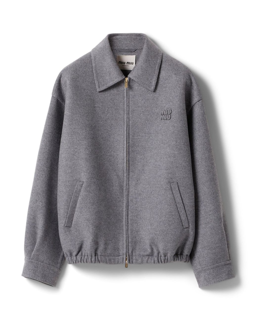 Miu Miu Gray Wool-Cashmere Shirt Jacket