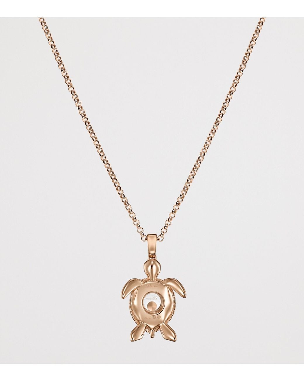 Chopard Metallic And Diamond Happy Diamonds Turtle Necklace