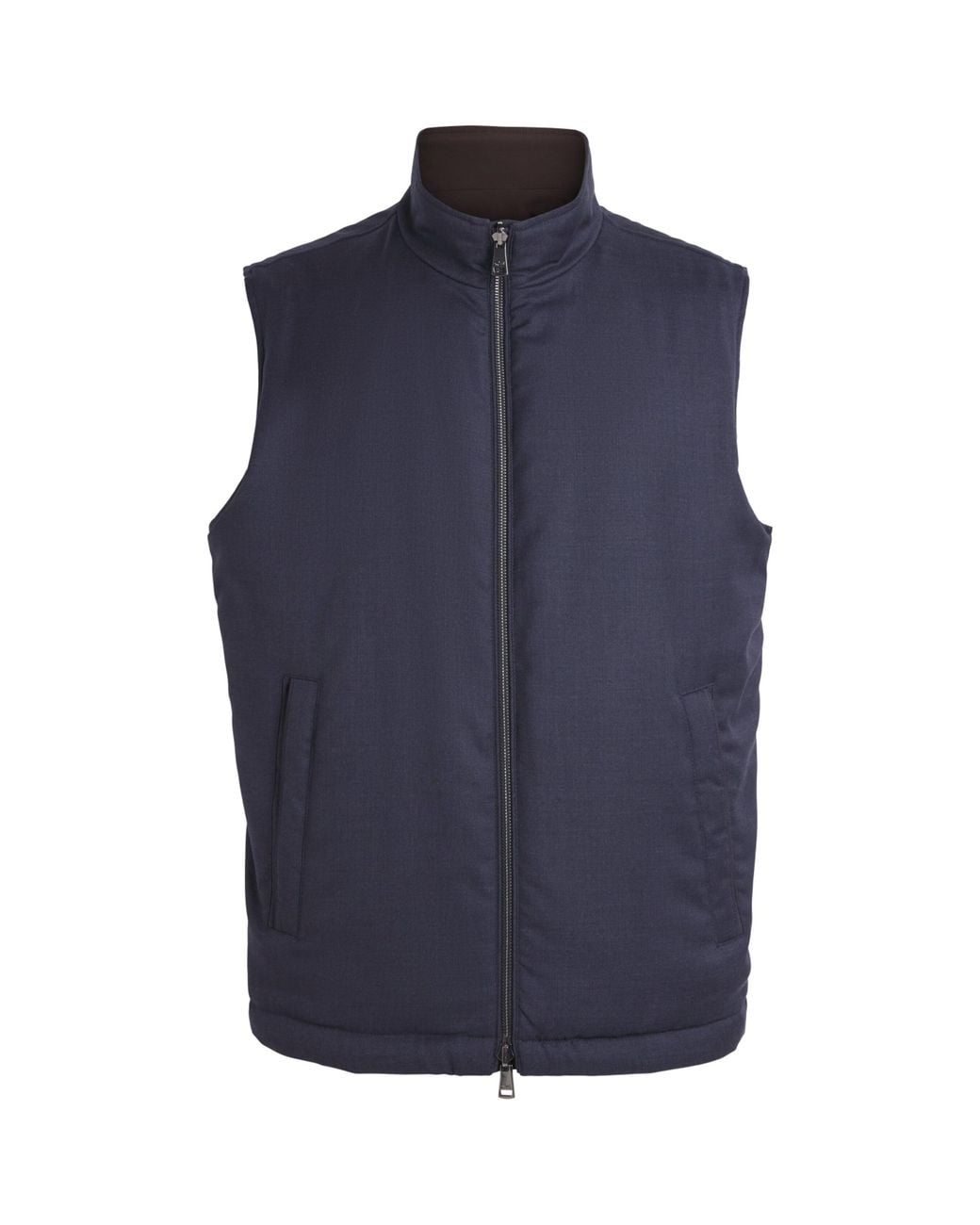 Paul & Shark Blue Virgin Wool Reversible Gilet for men