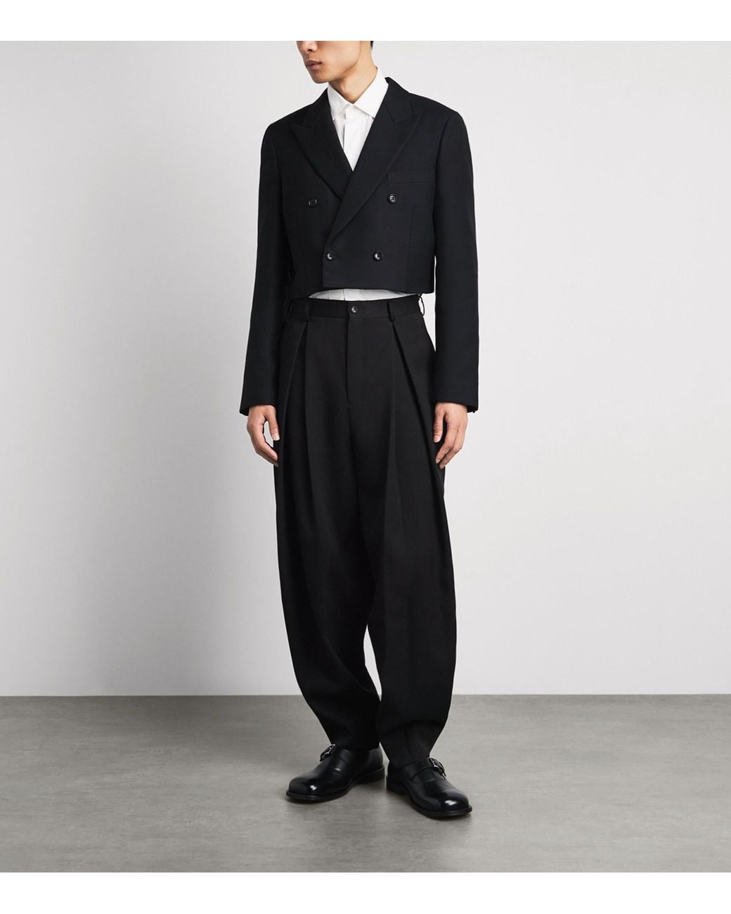 Comme des Garçons Black Wool Pleated Trousers for men