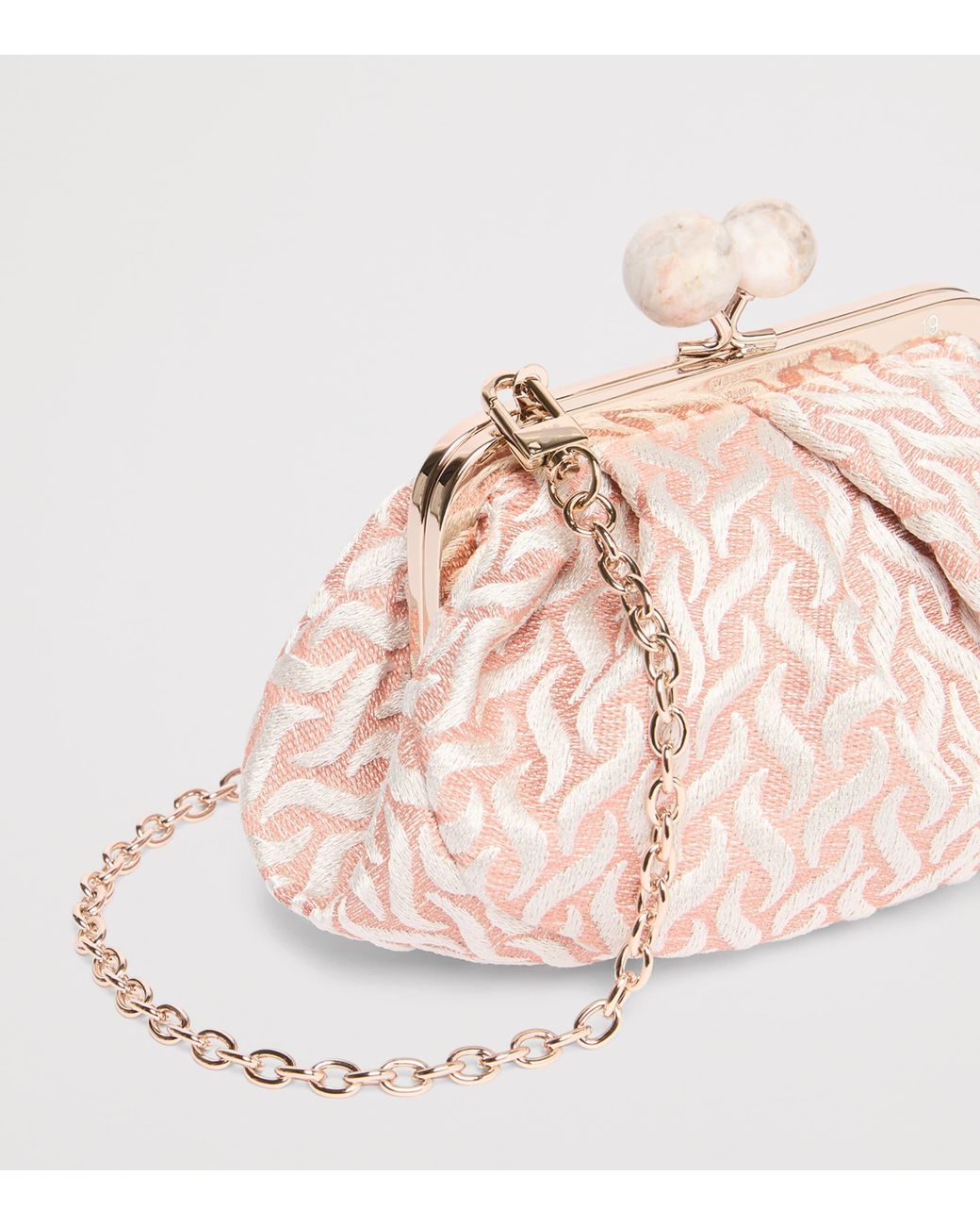 Weekend by Maxmara Pink Woven Jacquard Pasticcino Clutch Bag