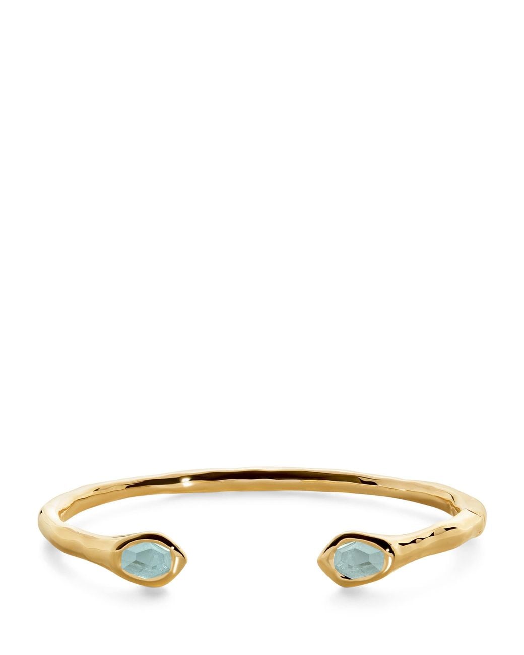 Monica Vinader Natural Vermeil And Aquamarine Odyssey Cuff Bracelet