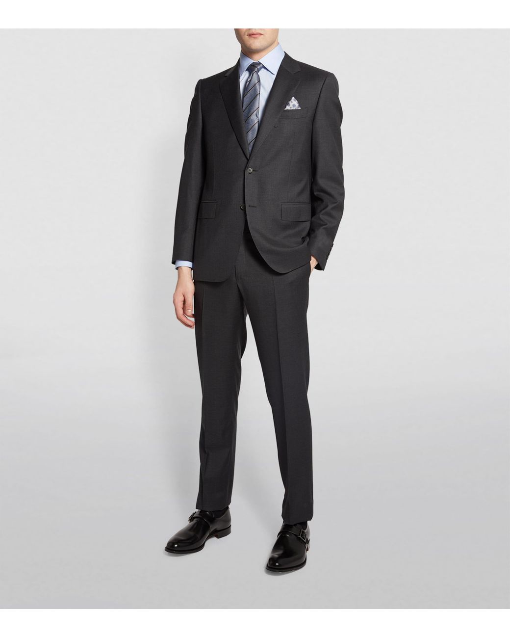 Canali Black Wool 2-Piece Suit for men