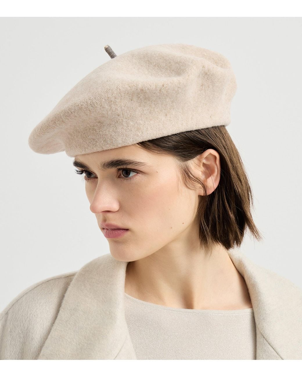 Brunello Cucinelli Natural Wool Beret