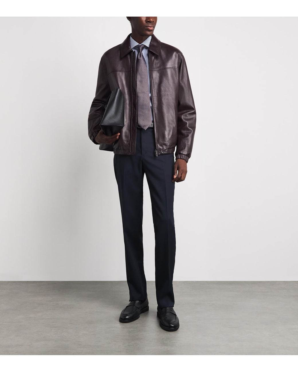 Corneliani Blue Cotton Stripe Shirt for men