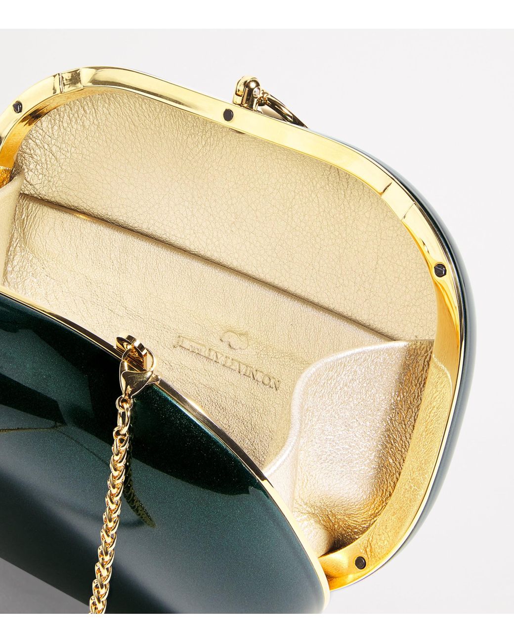 Jeffrey Levinson Green Oval Elina Clutch Bag