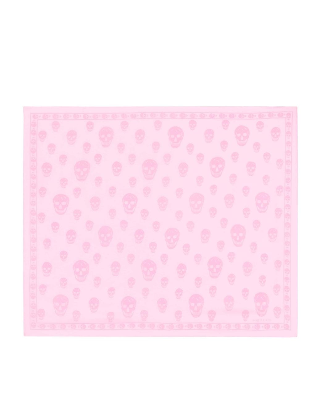 McQueen Pink Silk Skull Scarf