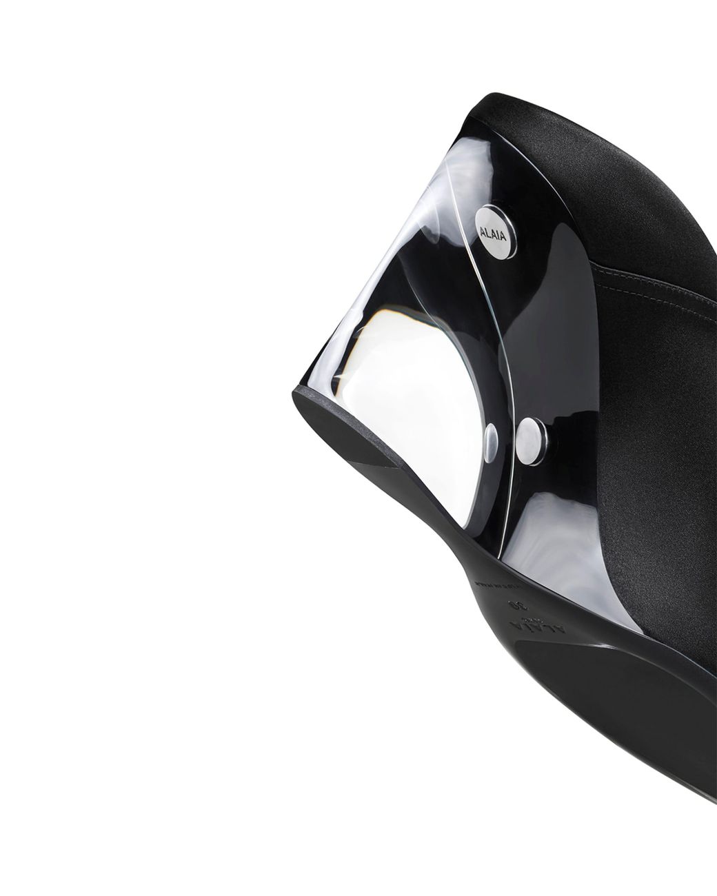 Alaïa Black Satin Invisible Wedge Mules 90