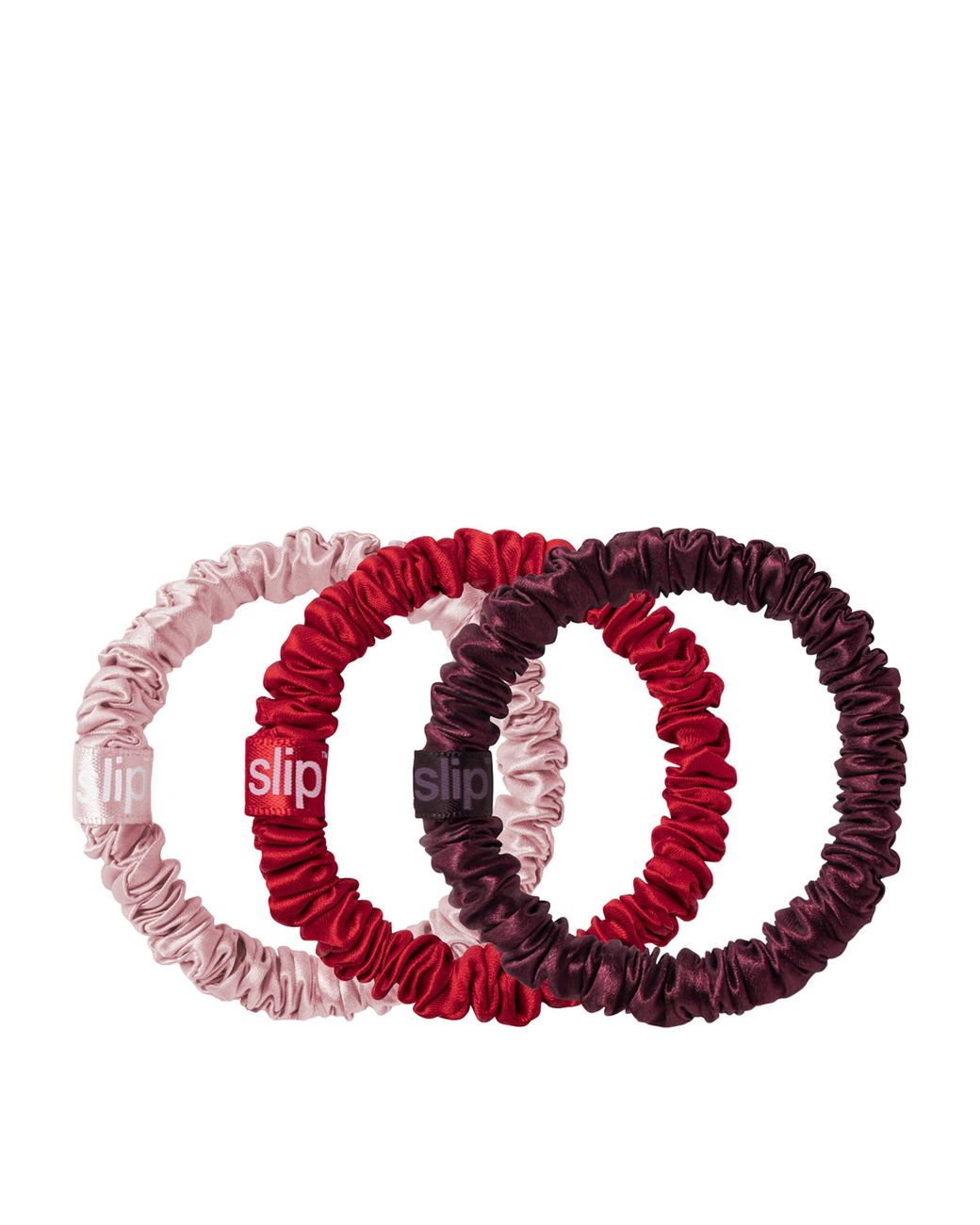 Slip Red Pure Silk Emmie Skinny Scrunchie Trio Tree Decoration