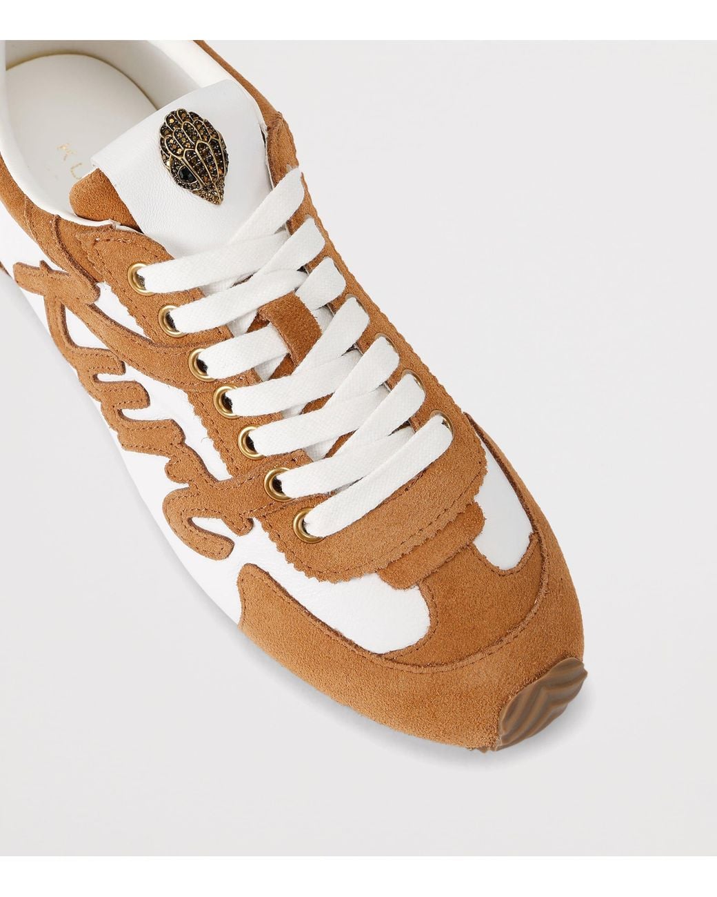 Kurt Geiger Brown Leather-Suede Islington Sneakers