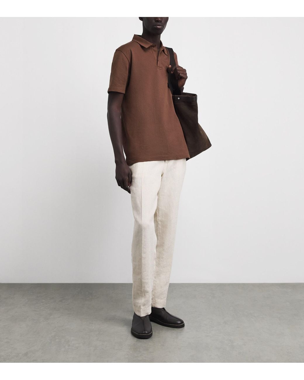 Sunspel Brown Supima Cotton Riviera Polo Shirt for men