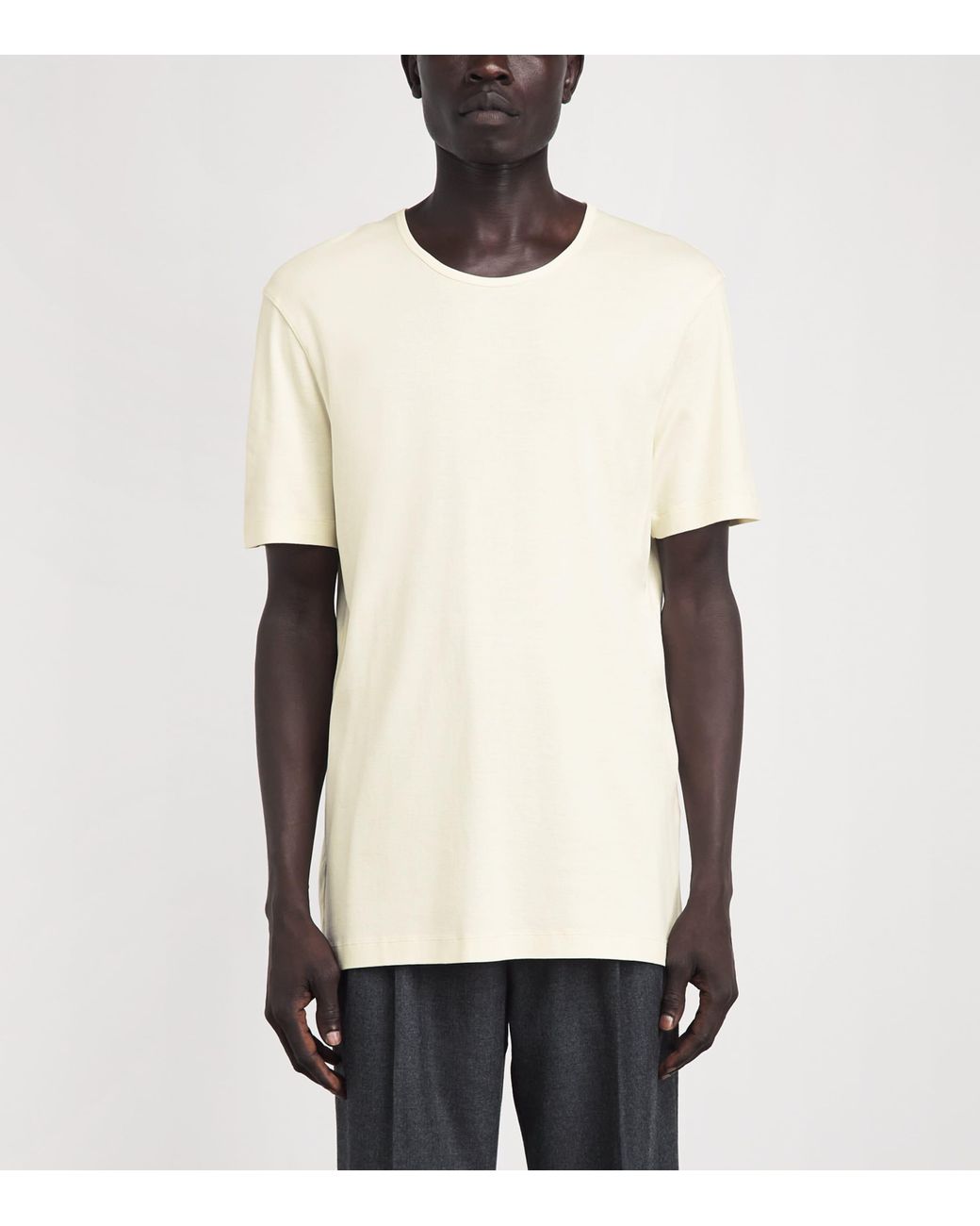 Lemaire White Cotton Scoop-Neck T-Shirt for men