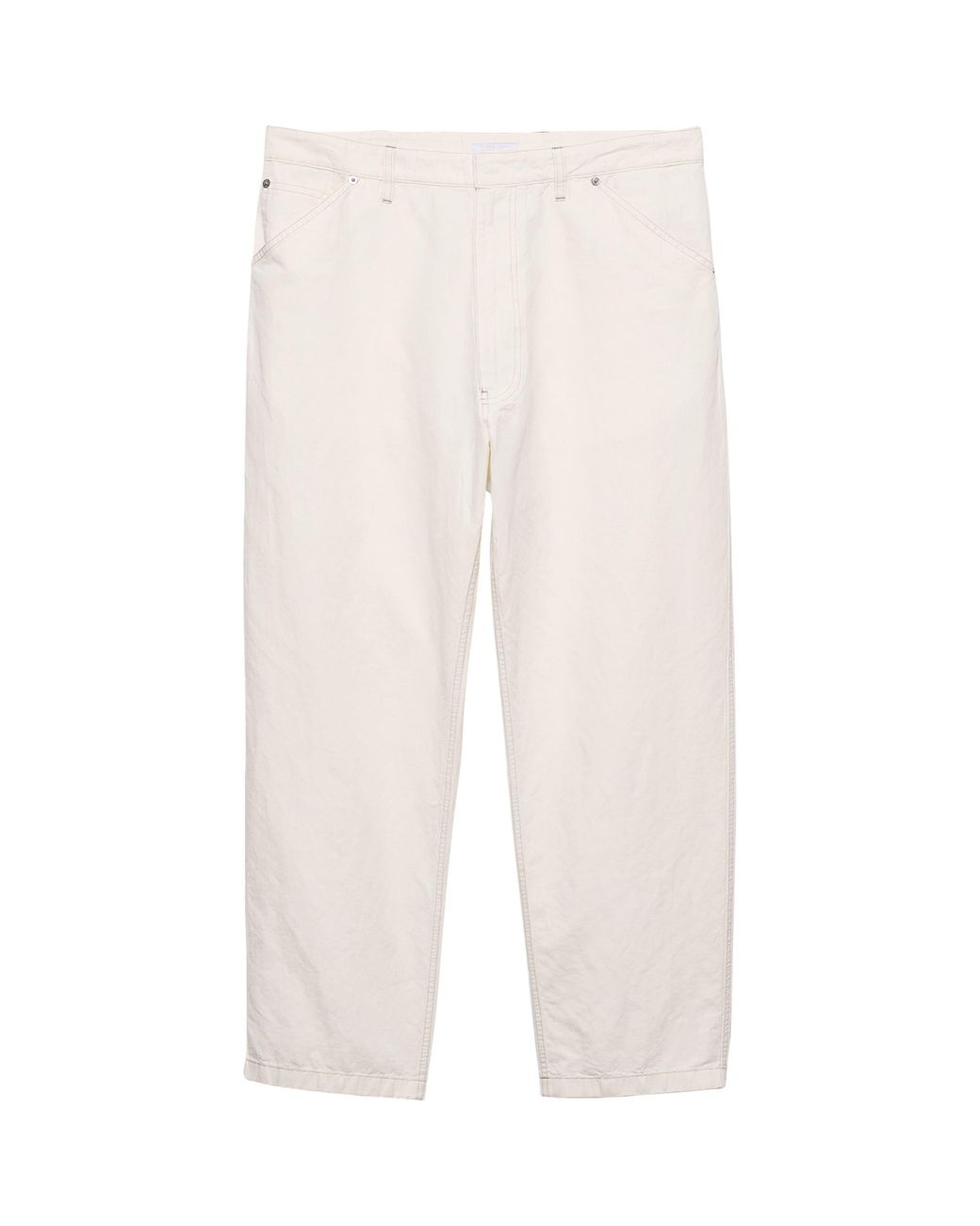 Prada White Cotton-Linen Chambray Trousers for men