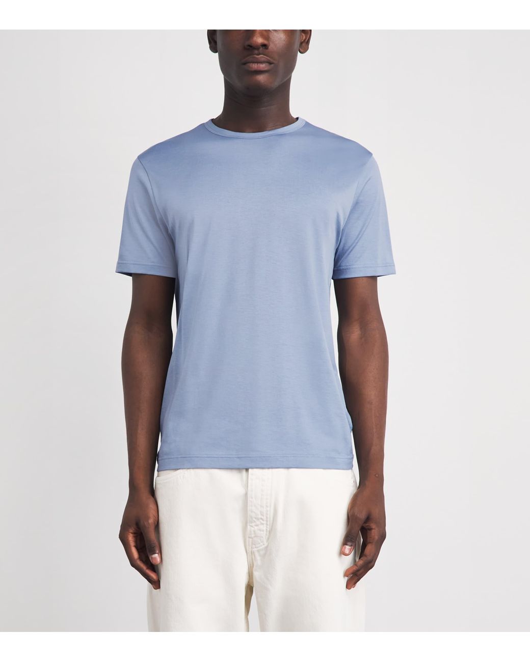 Sunspel Blue Supima Cotton Classic T-Shirt for men