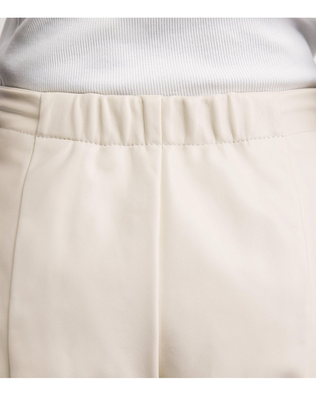 Lauren Manoogian White Nappa Leather Wide-Leg Trousers