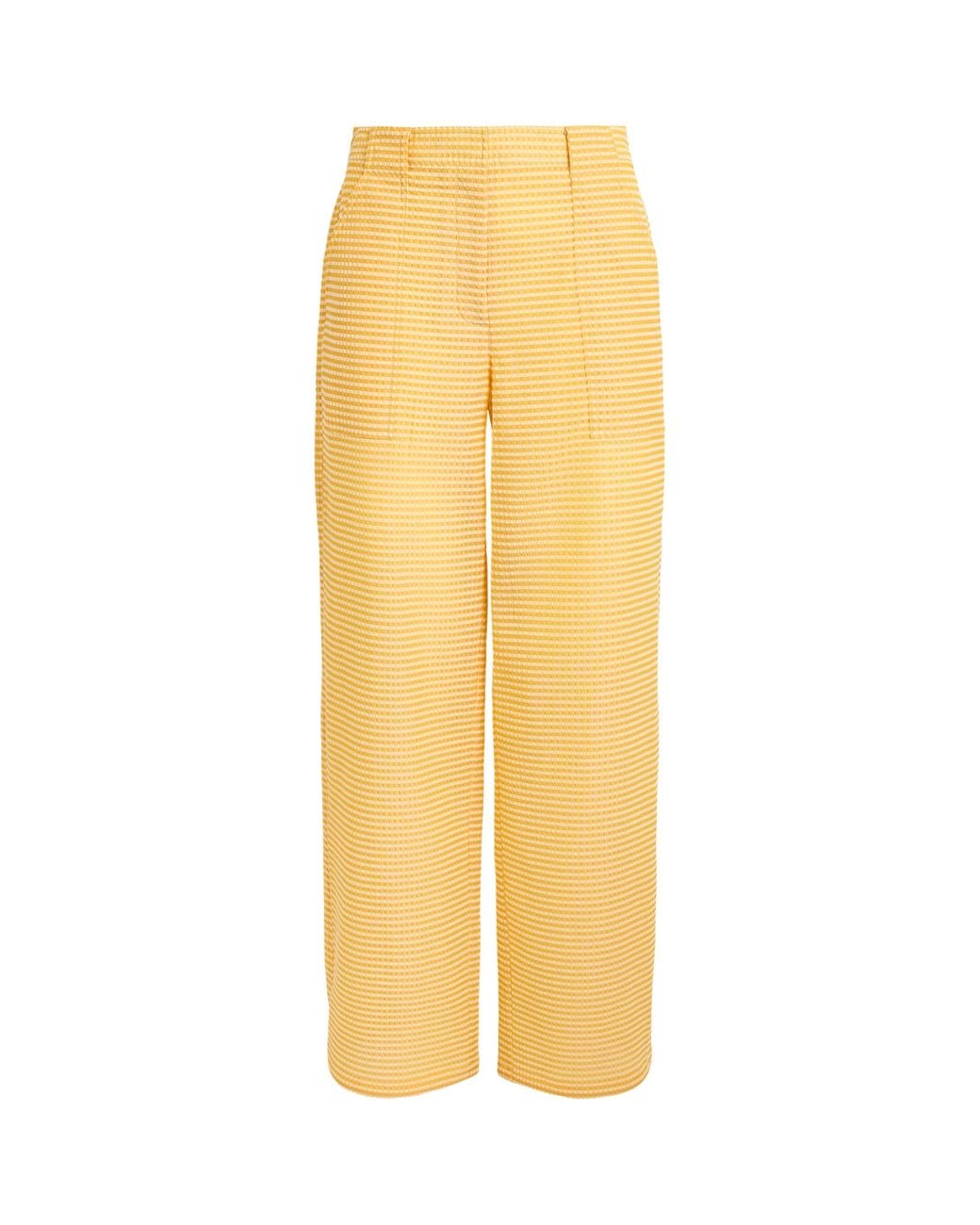 Jonathan Simkhai Yellow Wide-Leg Shepard Trousers