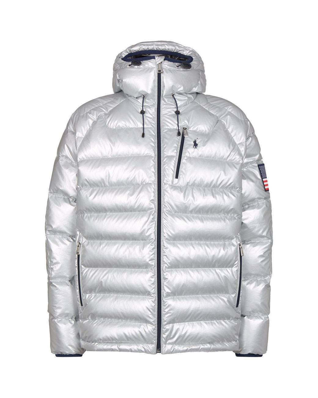 Polo Ralph Lauren Silver Collection Glacier Heated Down Jacket in Metallic  for Men | Lyst