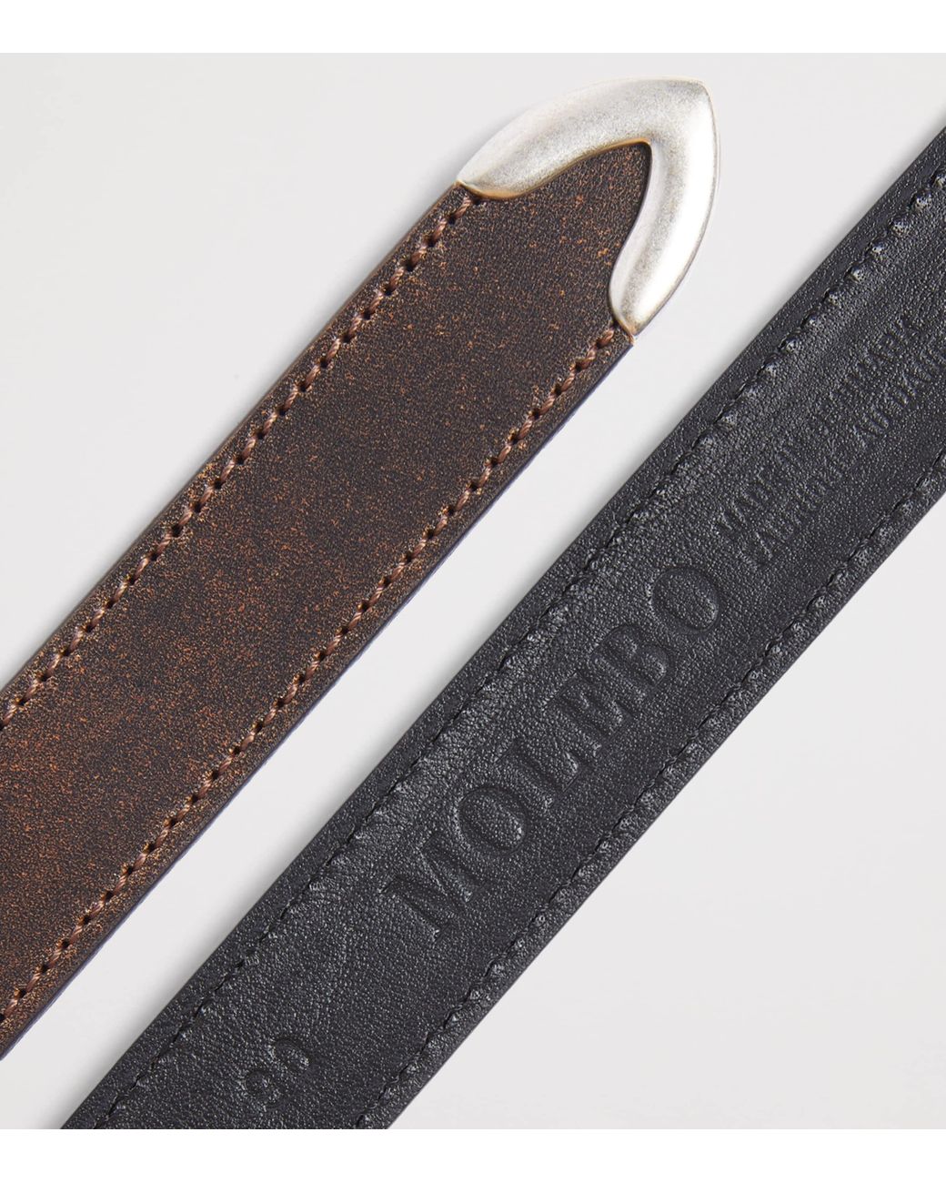 MOLEBO Multicolor Burnished Leather Western Belt for men
