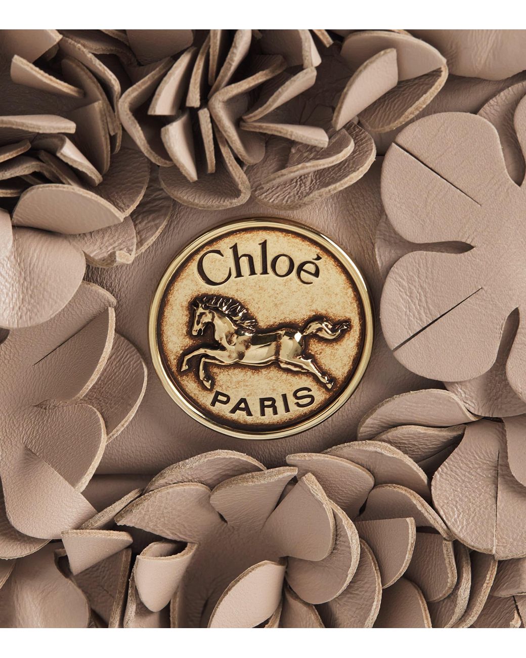 Chloé Brown Lambskin Plissé Shoulder Bag