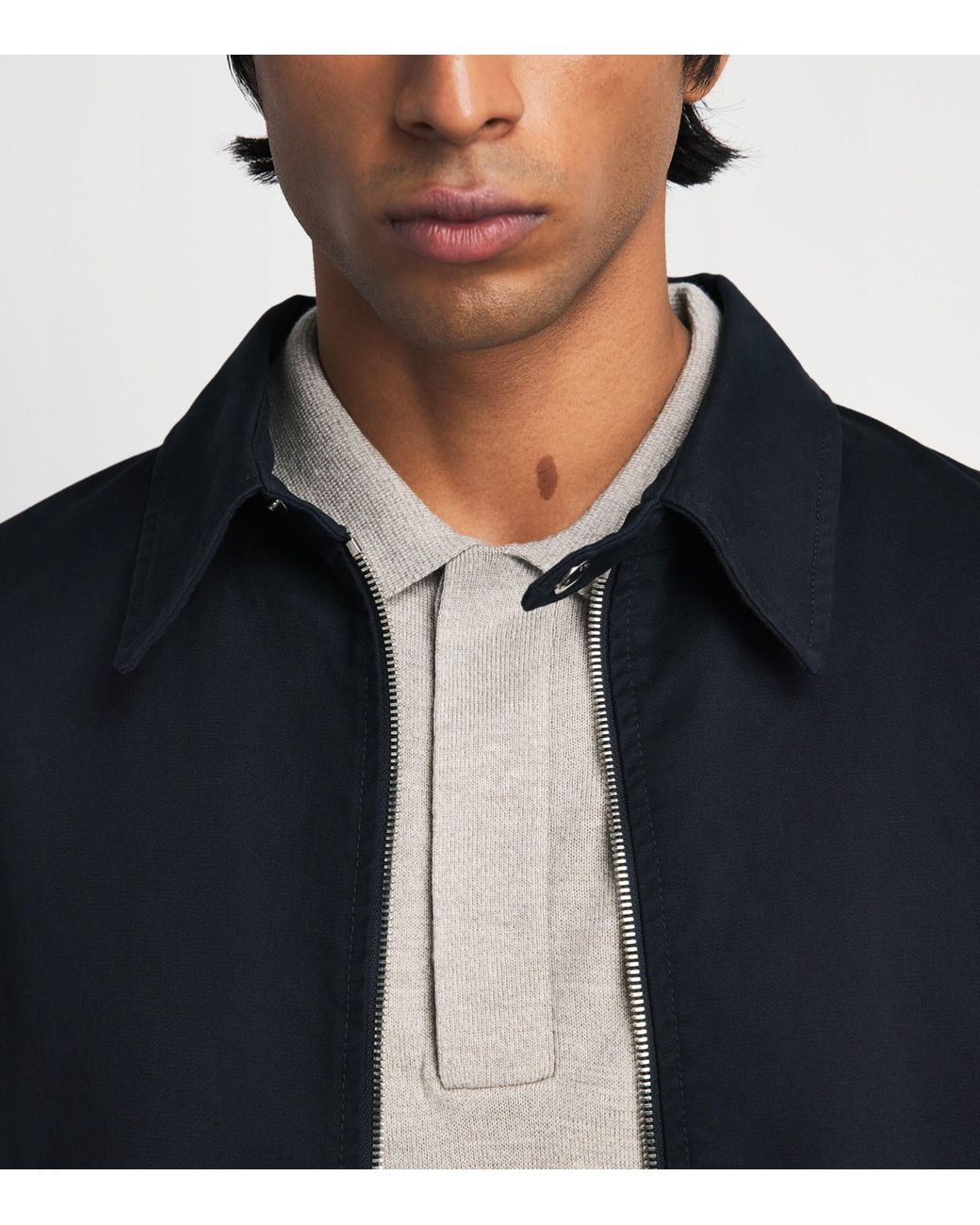NN07 Gray Merino Wool Emerson Polo Sweater for men