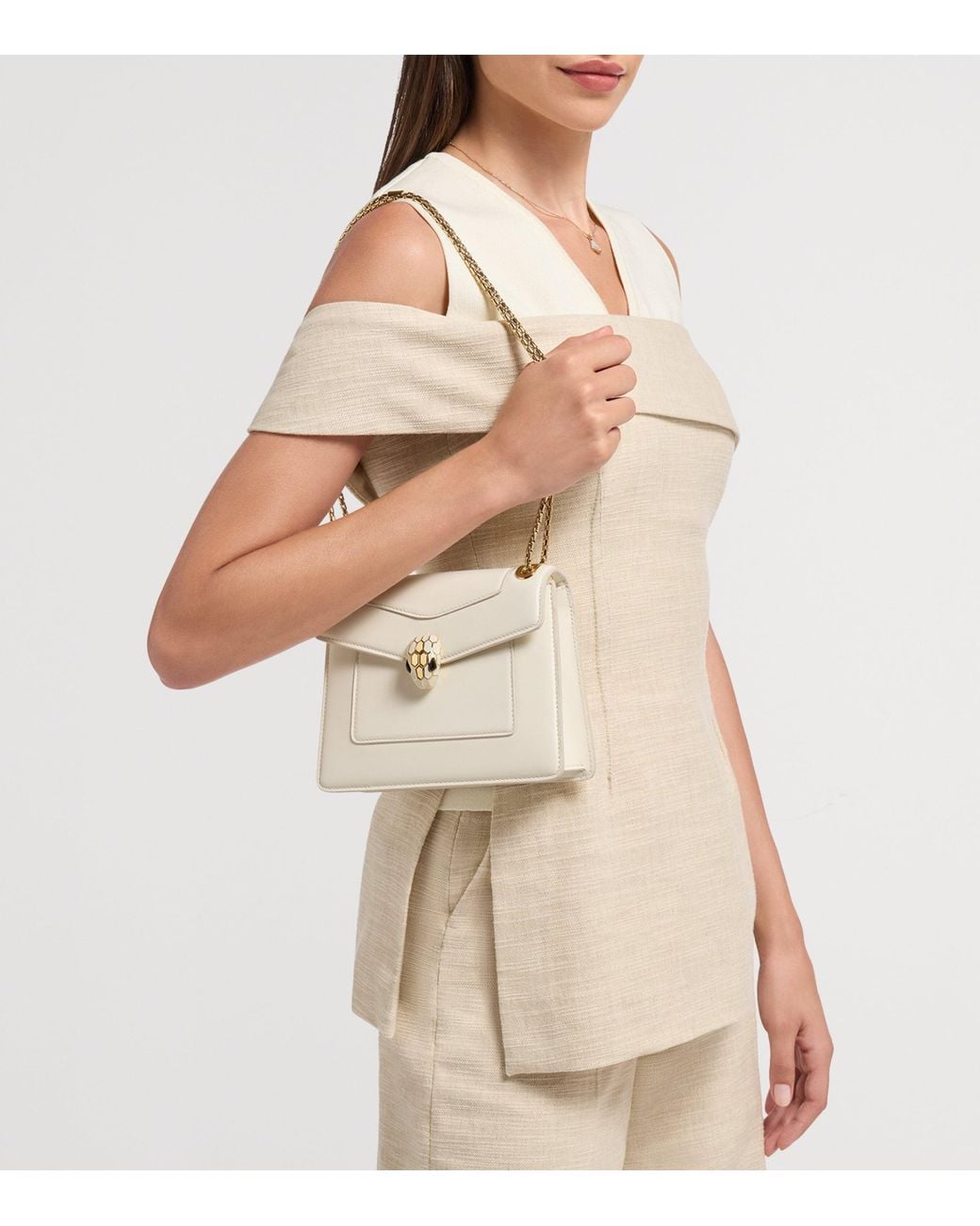 BVLGARI Natural Small Leather Serpent Forever Shoulder Bag