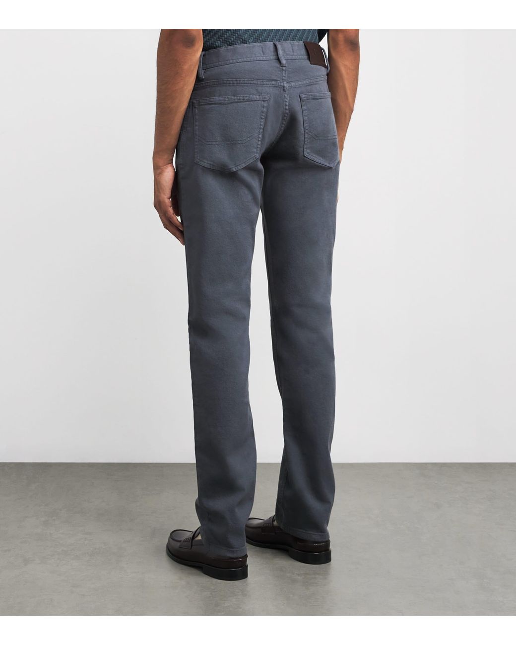 Brioni Blue Organic Cotton Meribel Trousers for men