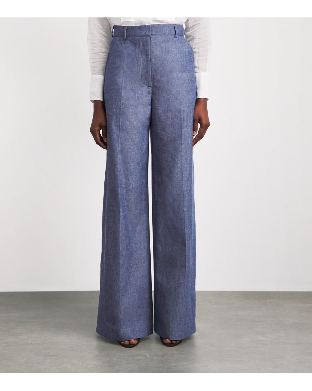 Safiyaa Blue Chambray Touca Trousers