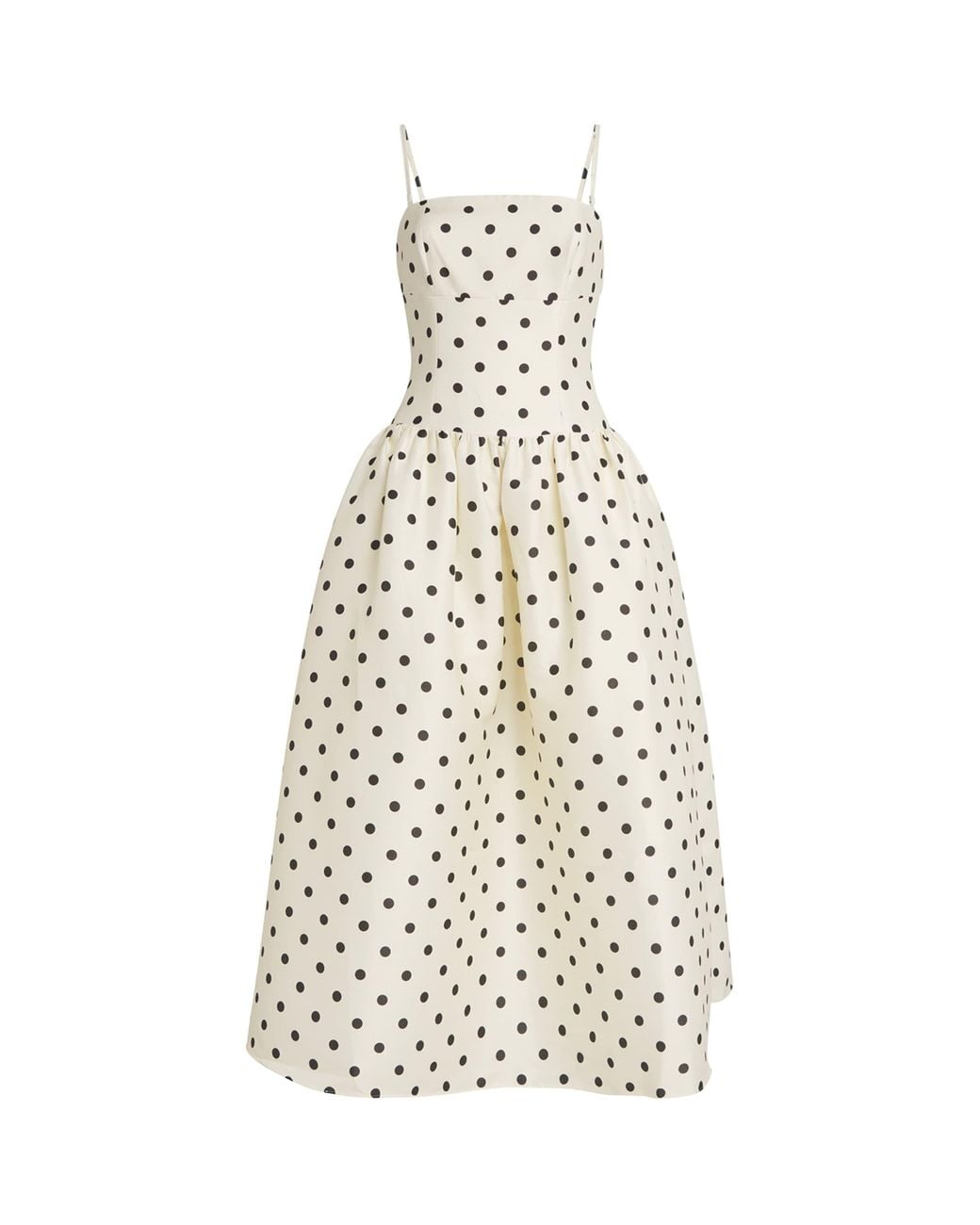 strapless open back dress Self-Portrait // Black & Red Polka Dot Pleated Dress – VSP Consignment main image 1
