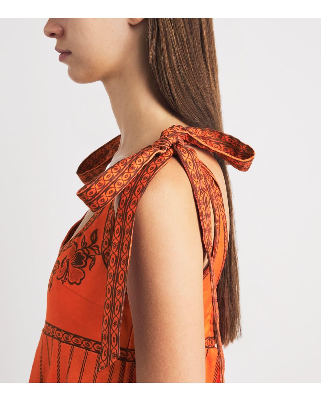 ALÉMAIS Orange Linen Boathouse Shift Dress