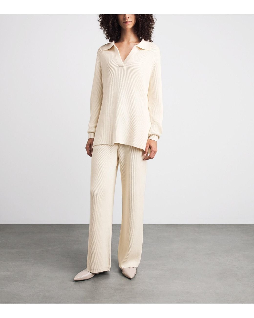 Olivia Von Halle White Silk-Cashmere-Blend Hutton Pyjama Set