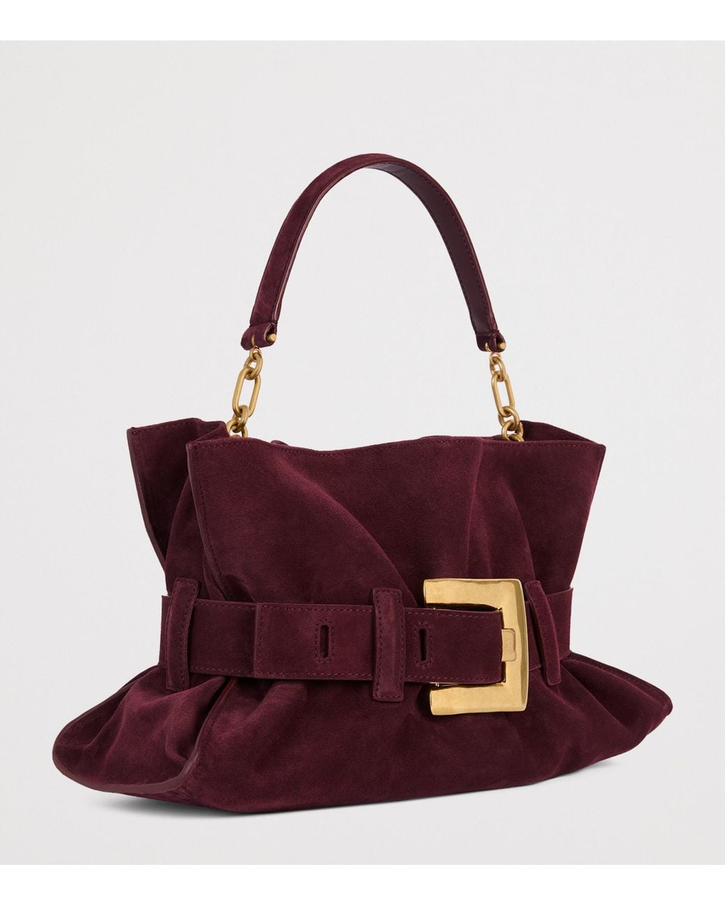 Balmain Purple Medium Suede Anthem Shoulder Bag